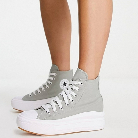 Converse CTAS Move Hi Platform Sneakers Slate Sage - Picture 2 of 6